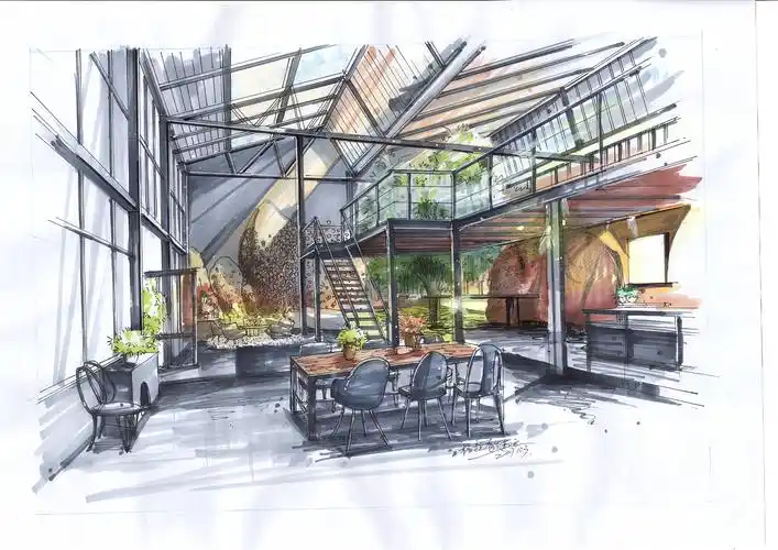 室内设计效果图马克笔手绘