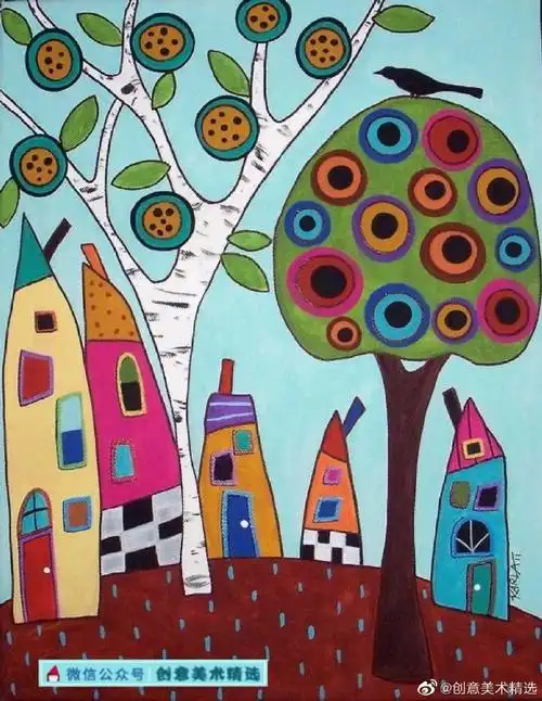 装饰画##色彩装饰画##儿童创意美术##创意美术##线描##儿童画##创意