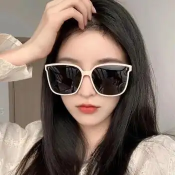 荣予咖咪龙茶色方形大框墨镜女新款潮网红ins偏光太阳眼镜女士高级米