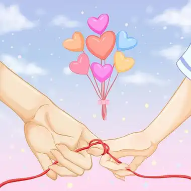 情人节牵手原创插画海报情人节情人浪漫情侣卡通浪漫情侣牵手情人节