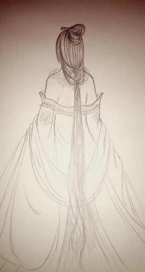 古代女人素描简笔画
