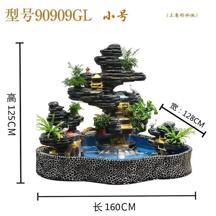 庭院假山扇形鱼池,喜欢在庭院/阳台/会所角 - 抖音