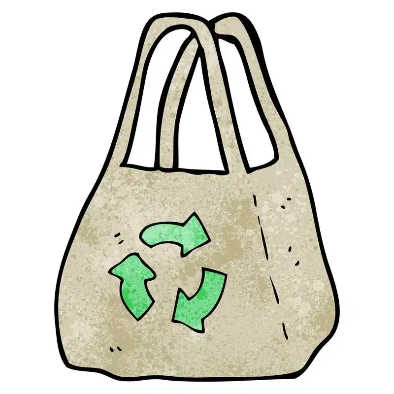 可重用的包,向量,在白色背景上的环保袋卡通