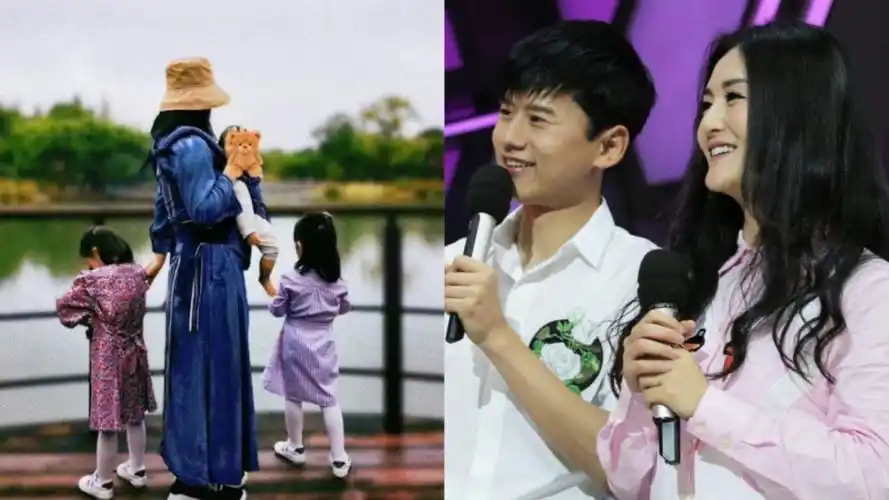 张杰谢娜一家五口现身游乐场,3个女儿身高瞩目,保姆跟随左右