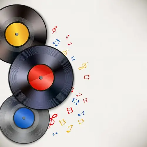 黑胶唱片背景矢量素材eps