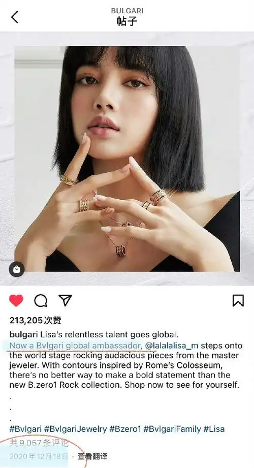 lisa宝格丽全球品牌代言人