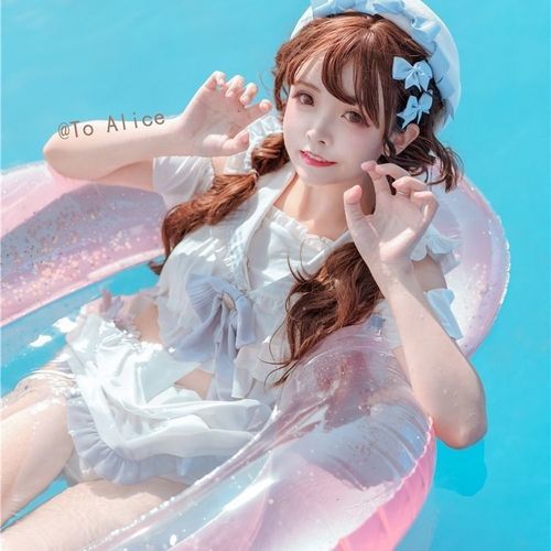 流行中大清凉比基尼学生女生jk甜美舒适学院分体泳衣