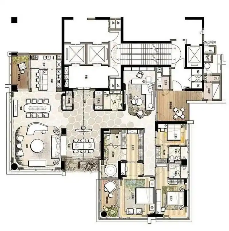 值得典藏的大平层户型,从入户的设计,给人扑面而来的是尊贵的仪式感