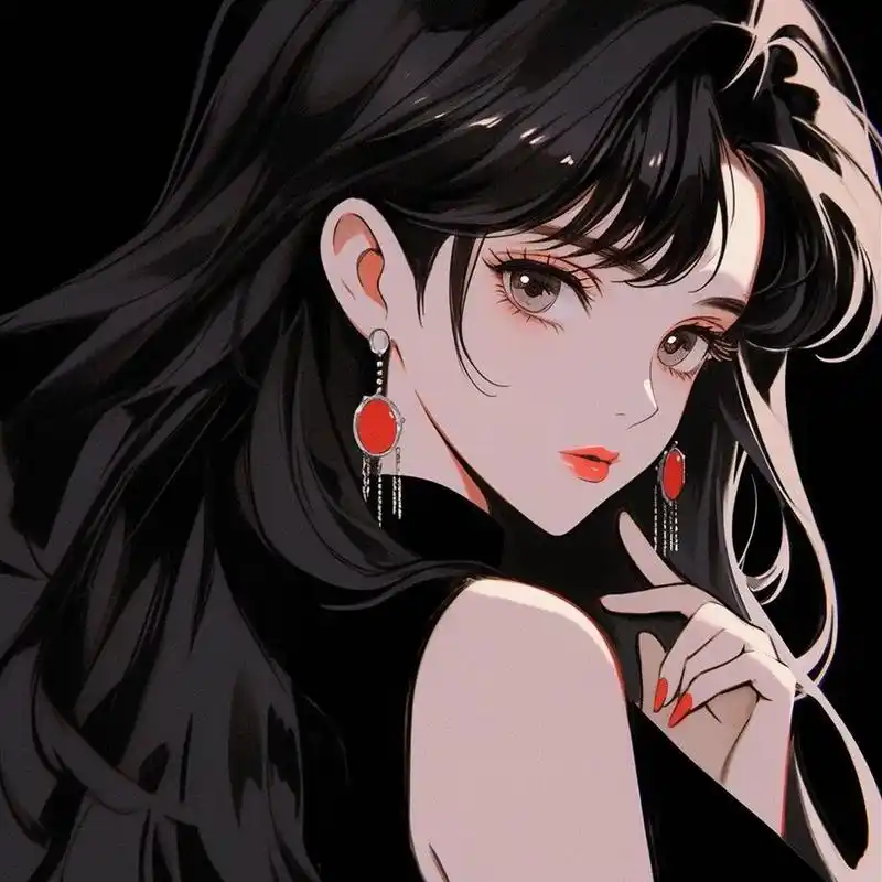 御姐气场美貌的黑色系|女生必备头像