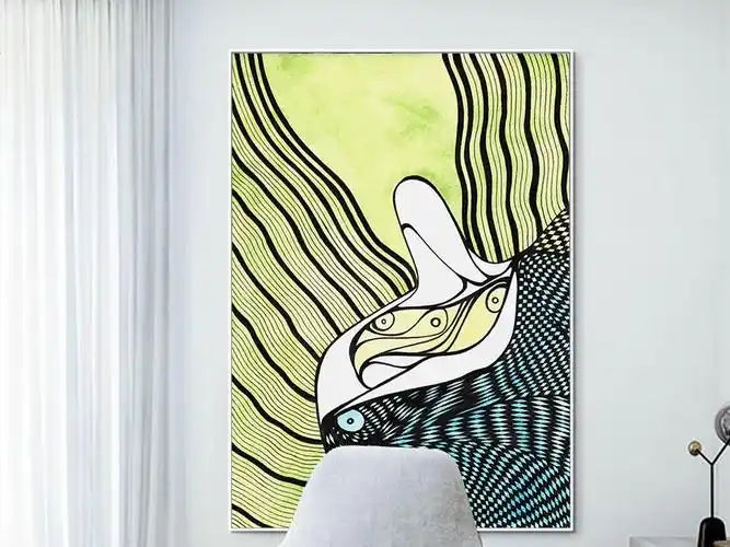 现代抽象动感线条客厅装饰画