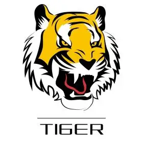 tiger黄色简约线条老虎logo