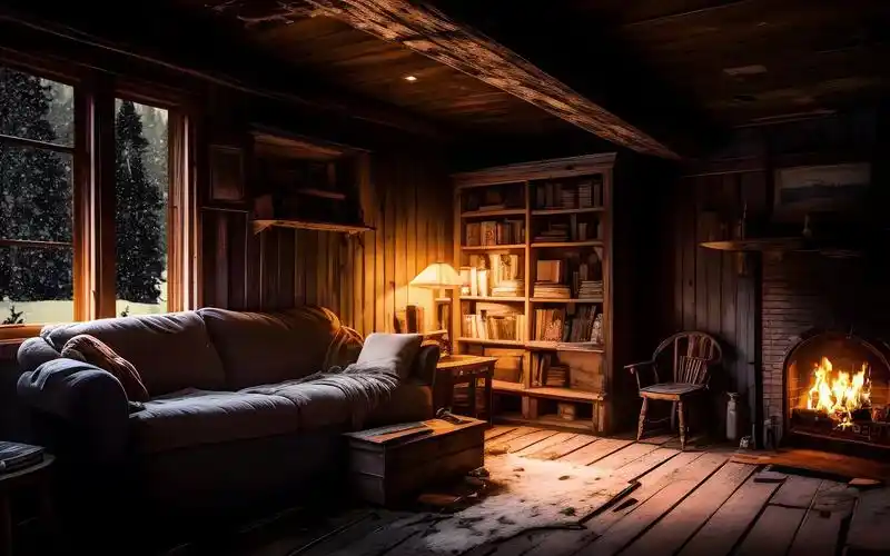 破旧小木屋暴风雪助眠丨在森林中的避难所里安静的入睡