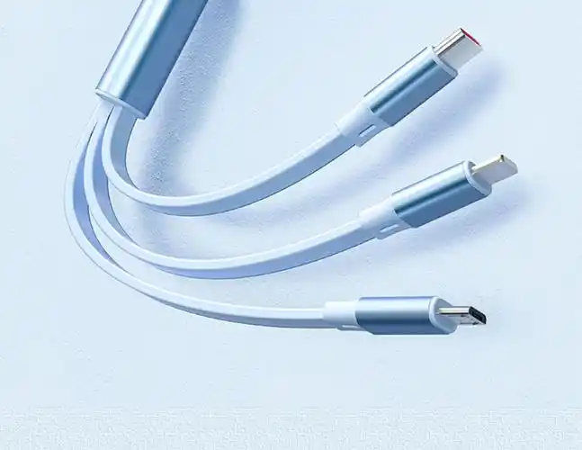 lzqly充电线三合一手机三线合一数据线100w可收伸缩6a一拖三快充头器