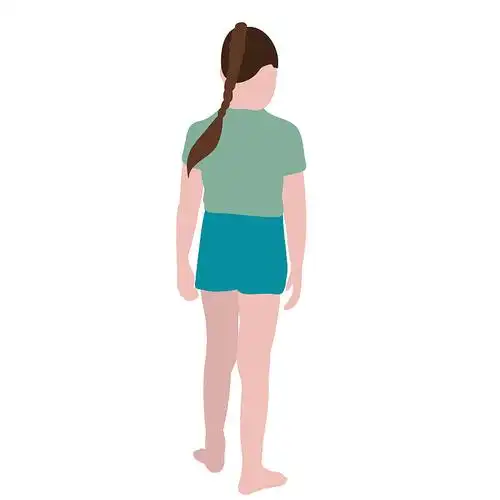 平式儿童小女孩插画下载