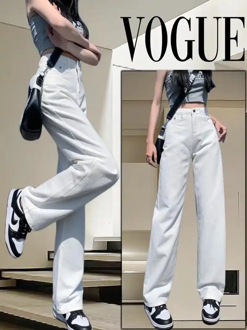 ootd穿搭|早春新款时尚白色阔腿牛仔裤.这款白色垂感阔腿牛 - 抖音