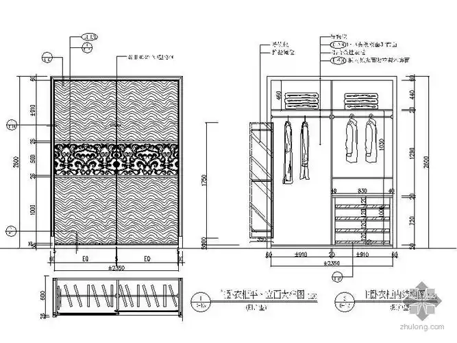 现代双门衣柜详图