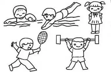 儿童人物简笔画图片大全_我爱运动身体棒-5068儿童网简笔画丨5分钟