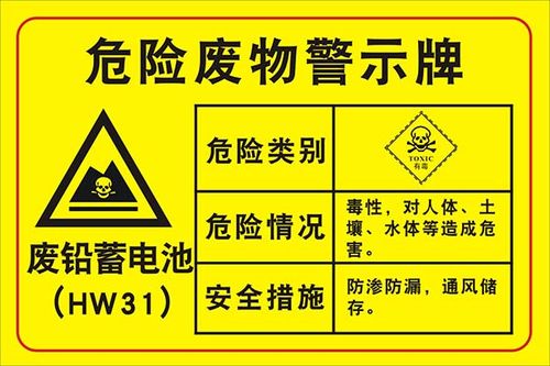 m769废铅蓄电池危险废物安全措施标志提警示牌墙贴图海报印制3065
