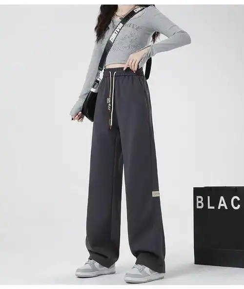 美式复古宽松运动裤~设计感ins潮休闲潮流学生中性帅气休闲长裤 - 17