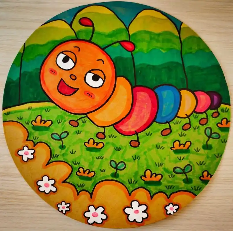 毛毛虫系列简单好看儿童画适合48岁