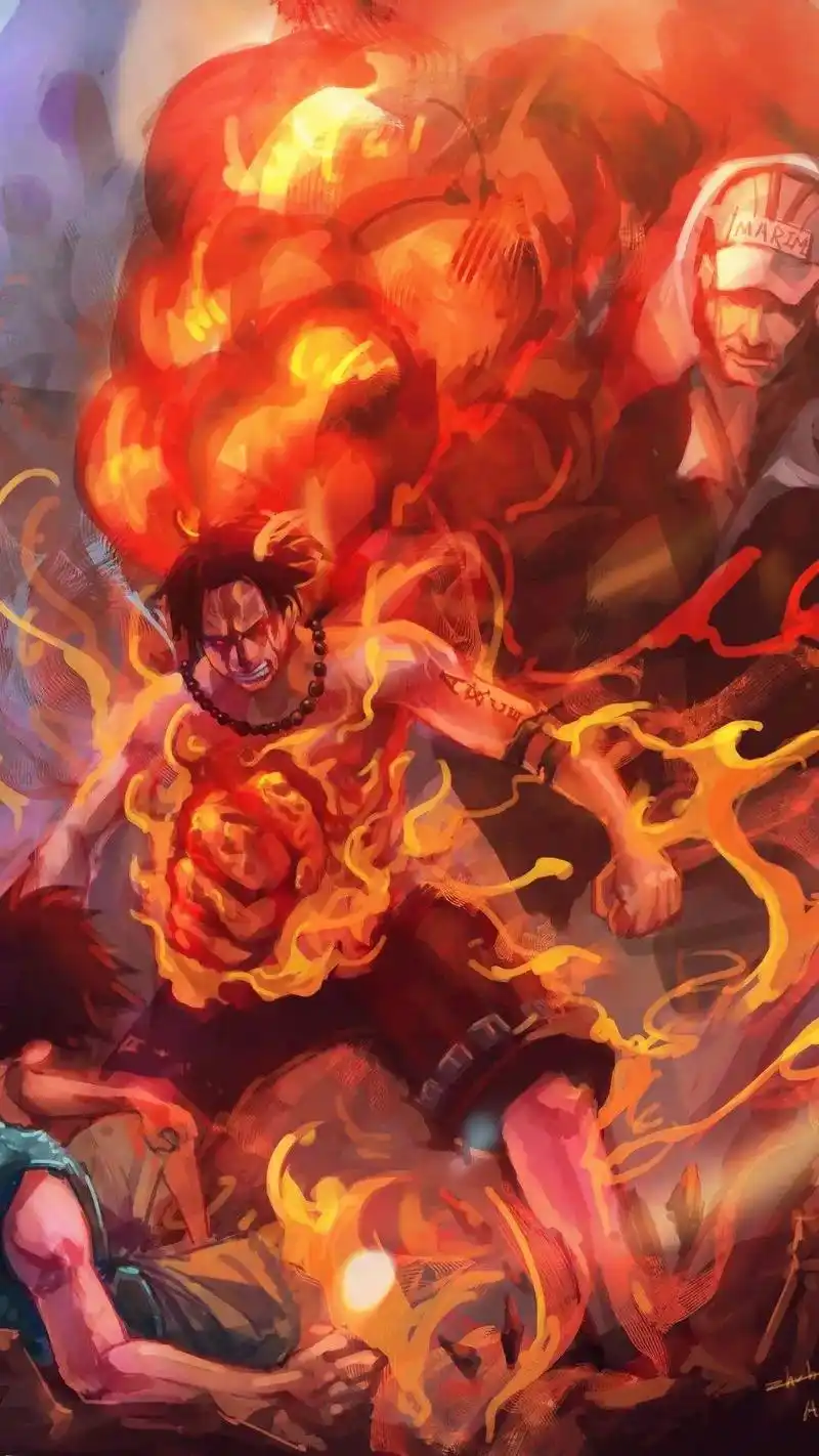 海贼王壁纸#艾斯路飞萨博 #艾斯高清壁纸 #粉丝突破100 - 抖音