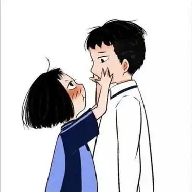手绘情侣头像卡通一男一女