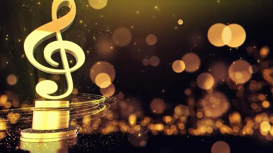 金色光线粒子音乐会片头背景唱歌舞台背景