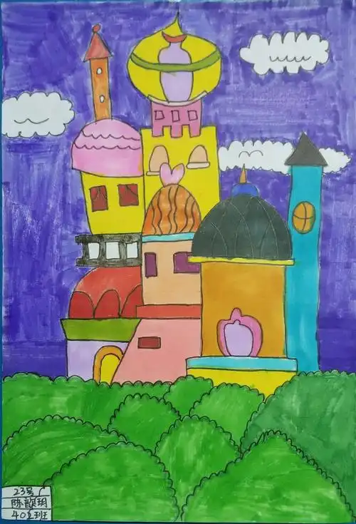 (怡昌学校) 小学美术作品 (梦幻城堡)