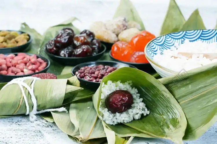 端午节粽子食材摄影图