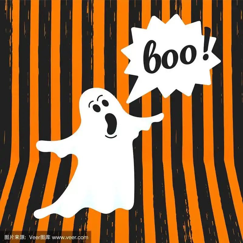 飞行万圣节有趣的幽灵角色说boo与文字空间在语音气泡矢量插图孤立在