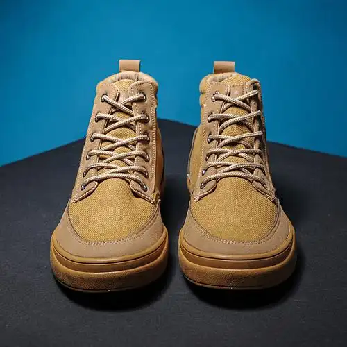 fy飞跃帆布鞋男鞋高帮男士秋季鞋子男款板鞋百搭黑色时尚休闲板鞋子