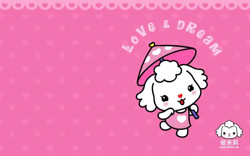 爱米莉招财童子可爱卡通粉红色壁纸壁纸图片
