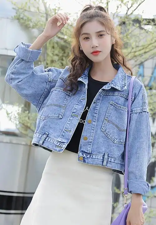 短款牛仔外套女春秋新款韩版宽松秋装上衣女士早秋牛仔衣潮