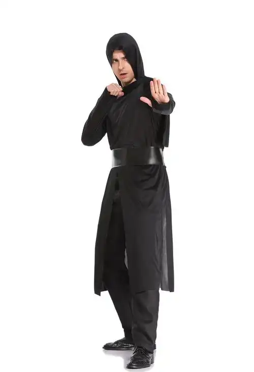新款万圣节男忍者蒙面勇士装ds角色扮演黑色忍者服cosplay舞台装