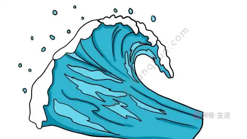 水落下动漫简笔画