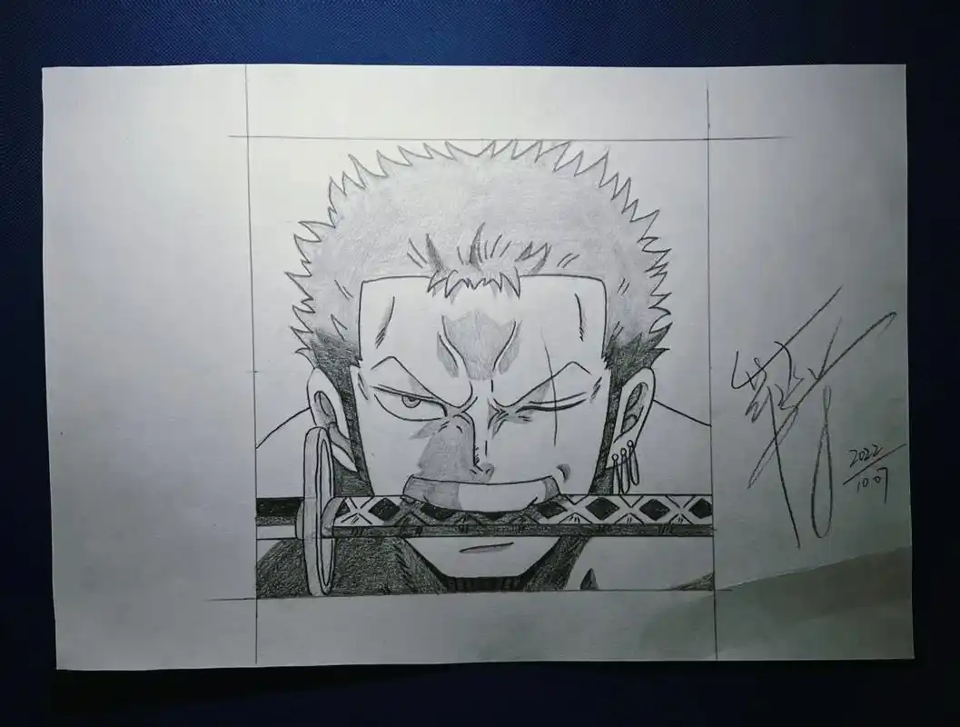 这个索隆是我画的最满意的一个!#索隆 #海贼王 #素描 - 抖音