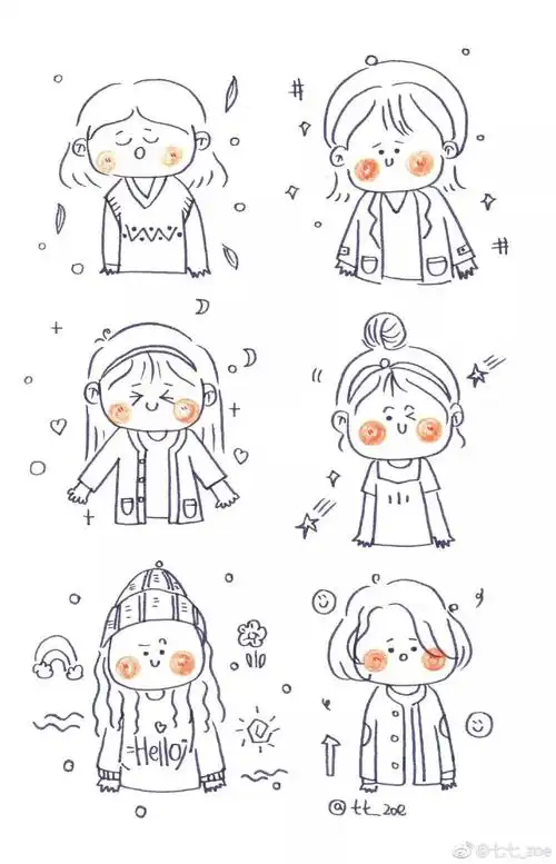 150种可爱卡通人物简笔画画法简单实用适合零基础的你