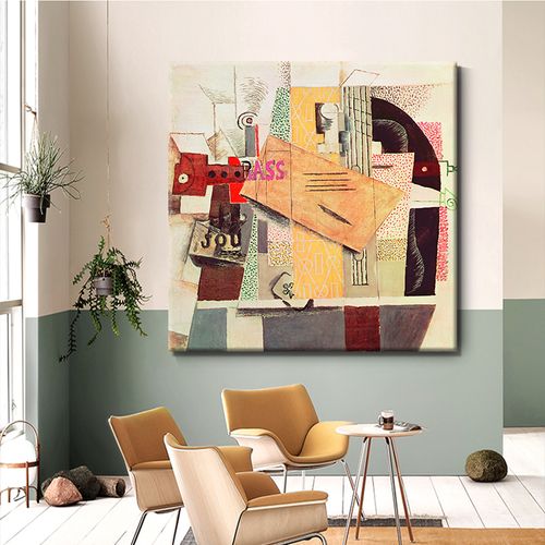 毕加索 小提琴挂画pablo picasso抽象艺术装饰画客厅餐厅无框画