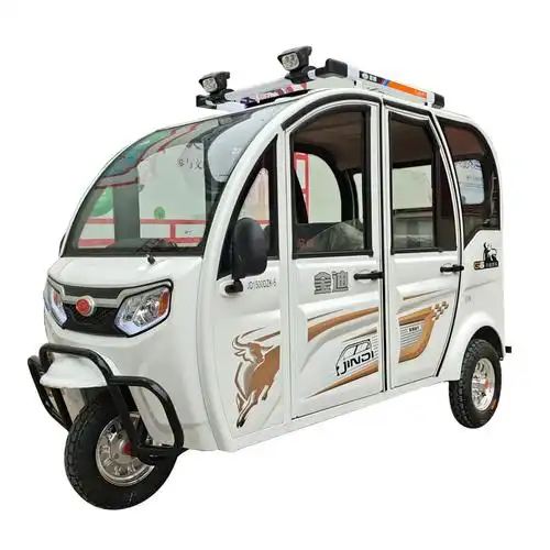 小女性老人接送孩子带蓬电瓶车金迪全封闭电动三轮车成人家用新款