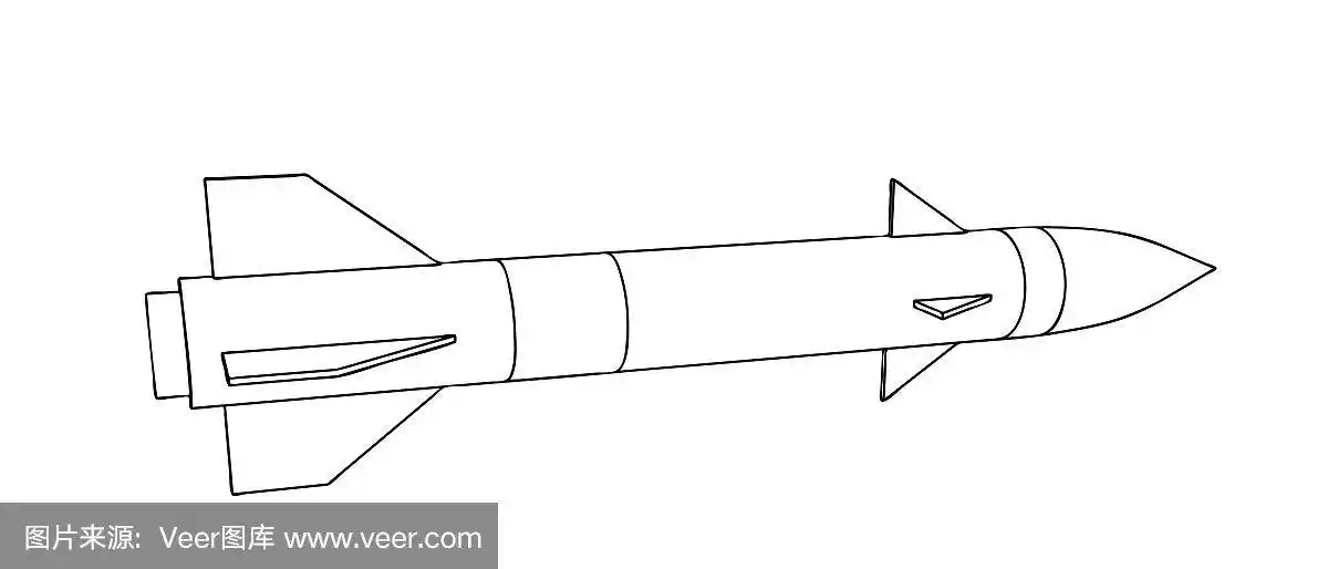 军事导弹.3d矢量轮廓图.