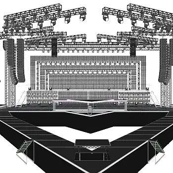 现代艺术舞台草图大师模型,舞台sketchup模型下载