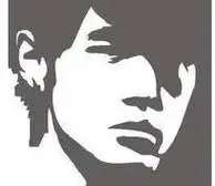 周杰伦黑白侧脸头像剪影