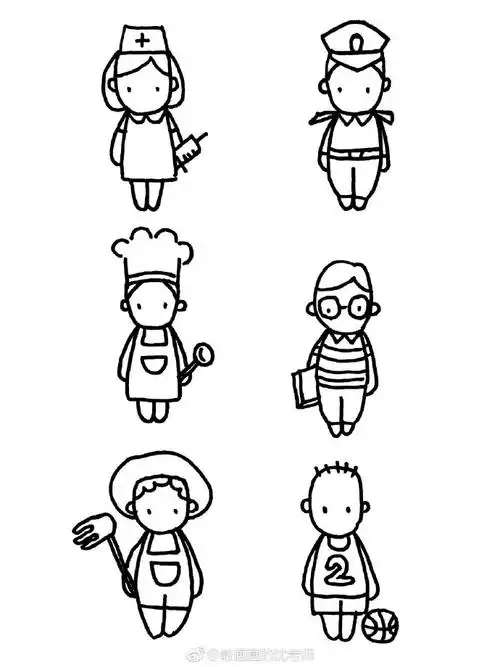 把全班同学画成卡通人物#超可爱的卡通人物简笔画素材画友作品 作者