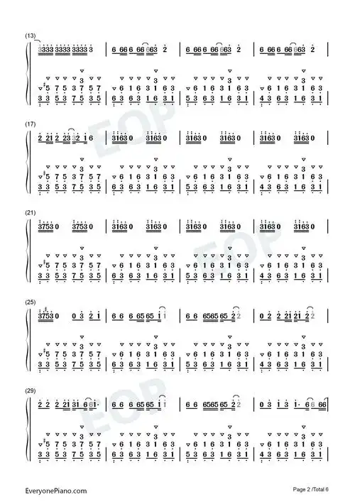 床边故事-周杰伦双手简谱预览2