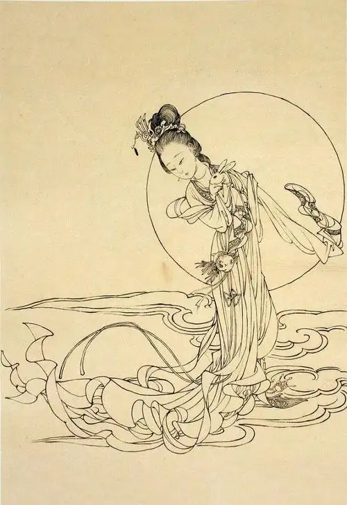 中国画中完全用线条来表现物象的称"白描"