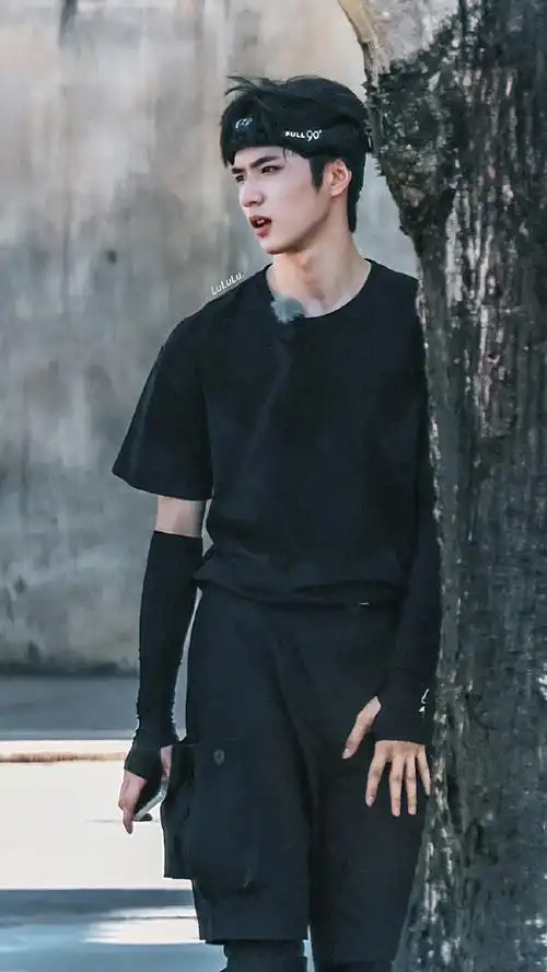 发带男高刘耀文好帅!特别帅的短毛小狗,飞檐走壁!