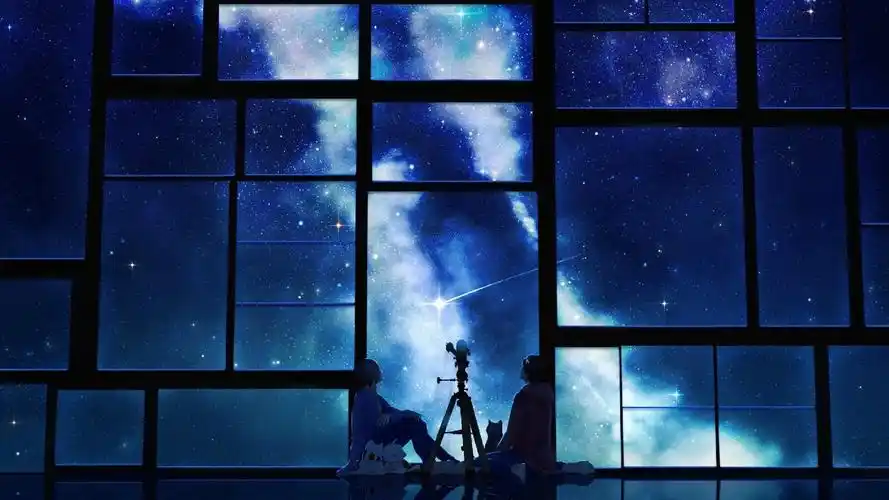 动漫,动漫,星星,和你一起看星星壁纸