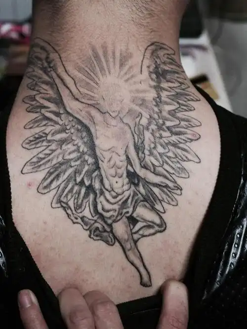 天使_纹身图案手稿图片_文哥的纹身作品集