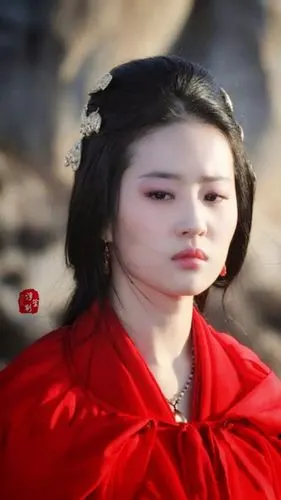 刘亦菲《铜雀台》红衣造型壁纸精选,霜雪敛起绝世风华