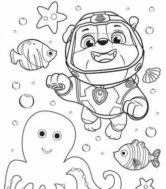 汪汪队全体人员简笔画 - 简单简笔画